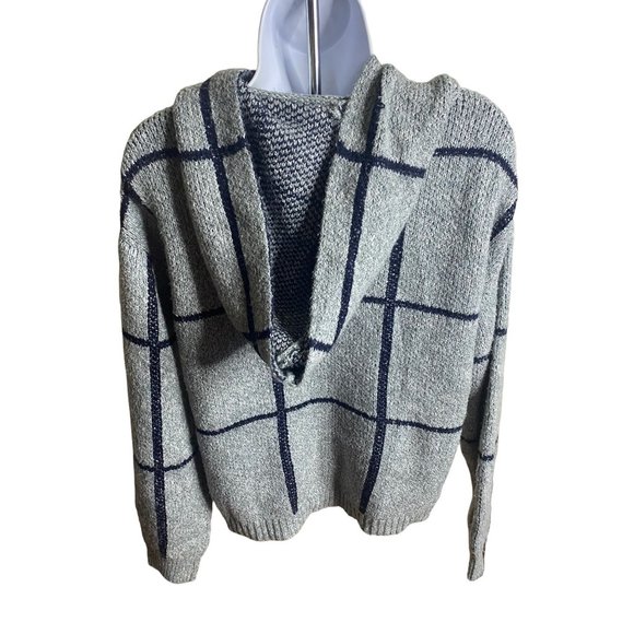 Item & Thread black and gray window pane hooded pullover hoodie - Picture 2 of 9